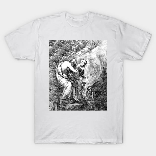 Death with an Old Man, from The Five Deaths - Stefano della Bella T-Shirt by themasters